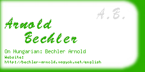 arnold bechler business card